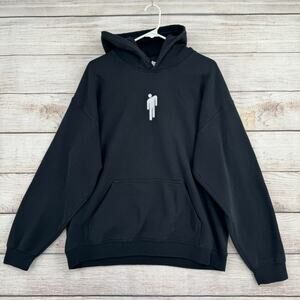 Billie Eilish World Tour Logo Hoodie Sweatshirt Adult Large Black White